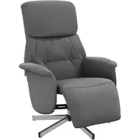 vidaXL Fauteuil verstelbaar met voetensteun stof donkergrijs