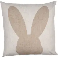 Clayre & Eef Kussenhoes 45x45 cm Beige Polyester Konijn Sierkussenhoes Beige Sierkussenhoes