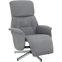vidaXL Fauteuil verstelbaar met voetensteun stof lichtgrijs