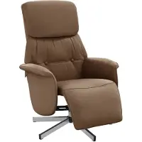 vidaXL Fauteuil verstelbaar met voetensteun stof bruin