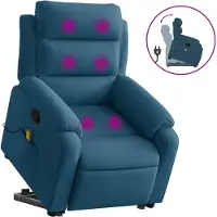 vidaXL Sta-op-massagestoel verstelbaar fluweel blauw
