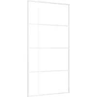 vidaXL Schuifdeur 102,5x205 cm ESG-glas en aluminium wit