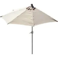 Mendler Parla halfronde parasol, balkonparasol, UV 50+ polyester/aluminium 3kg ~ 270cm crème zonder voet