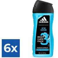 Adidas - Ice Dive - 250 ml - Douchegel - Voordeelverpakking 6 stuks