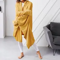 TODAY Hooded Uni Essential Plaid - Geel - 165x115 cm