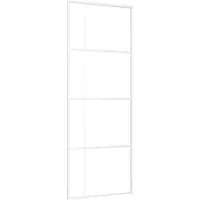 vidaXL Schuifdeur 76x205 cm mat ESG-glas en aluminium wit