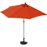 MCW Parla halfronde parasol, balkonparasol, UV 50+ polyester/aluminium 3kg ~ 300cm terracotta met voet