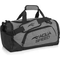 Aqua-Speed Duurzame Lichtgewicht Sporttas / Zwemtas - Grijs - Maat M (48x25x29 cm) - 34L - Hoogwaardig Polyester