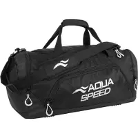 Aqua-Speed Duurzame Lichtgewicht Sporttas / Zwemtas - Zwart - Maat L (55x26x30 cm) - 42L - Hoogwaardig Polyester