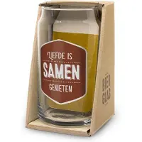Miko Bierglas - Liefde is samen genieten - 14,2x8,5x8,3cm