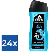 Adidas - Ice Dive - 250 ml - Douchegel - Voordeelverpakking 24 stuks