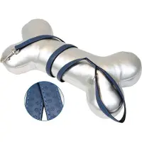 Croci My Lord Hondenlijn / Hondenriem - Eco leder-Nylon - Navy - Breedte: 20 mm - Lengte: 120 cm