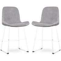 Nolon Nino-fé barkruk rib warm wit onderstel 65 cm set van 2