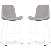 Nolon Nino-fé barkruk rib warm wit onderstel 75 cm set van 2