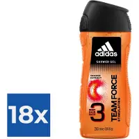 Adidas Team Force Douchegel 250 ml - Voordeelverpakking 18 stuks