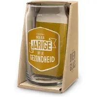 Miko Bierglas - Hoera jarige, op je gezondheid - 14,2x8,5x8,3cm