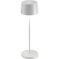 Zafferano Olivia 3K tafellamp IP65 wit 3K, dimbaar, wit / opaal, Woon-/ Eetkamer, Aluminium, Modern