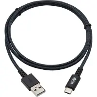 Eaton Tripp-Lite U038-003-GY-MAX Heavy-Duty USB-A to USB-C Cable - M/M, USB 2.0, UHMWPE and Aramid Fibers, Gray, 3 ft. (0.9 m) TrippLite