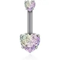 LGT JWLS Navelpiercing Edelstaal Double Heart Multi