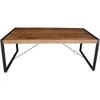 LivingFurn Industriële Eettafel 'Strong' 240 x 100cm, Mangohout en staal