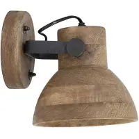 Light & Living Wandlamp 21x17x19 cm ILANIO hout bruin+mat zwart