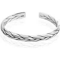 LGT JWLS Vintage Manchetarmband - Tibetaans Zilver - Floral