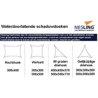 Nesling coolfit 3,6x3,6 Sneeuwwit met Bevestigingsset