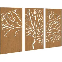 vidaXL 3-delige Tuindecoratieset boomontwerp 105x55 cm cortenstaal
