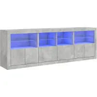 vidaXL Dressoir met LED-verlichting 202x37x67 cm betongrijs
