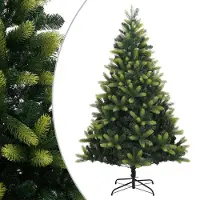 vidaXL - Kunstkerstboom - met - scharnieren - en - standaard - 210 - cm