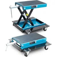 Bituxx motorlift met wielen - mechanische montagekrik - 500 kg - blauw