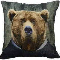 Mars & More kussen fluweel preppy bruine beer 45x45cm*
