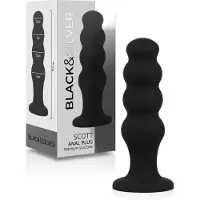 BLACK&SILVER BLACK and SILVER | Black and silver - Scott Premium Silicone Anal Plug Black | Buttplug | Anal Plug | Sex Toy | Premium Buttplug