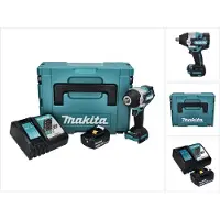 Makita Boormachine + slagboor, DTW 700 RF1J Accu-slagmoersleutel 18 V 700 Nm 1/2" XPT Borstelloos + 1x accu 3.0 Ah + lader (Oplaadbare batterij)