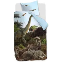 Freek Vonk Dappere Dinos dekbedovertrek - Eenpersoons - 140x200 - Naturel