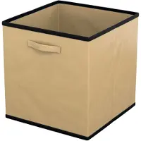 Intirilife 6x opvouwbare stoffen opbergdoos in beige - multifunctionele verzamelbox om te combineren met kasten of plank