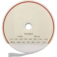 FASTECH T0201600000225 Klittenband Om vast te plakken Acrylaat Lusdeel (l x b) 25000 mm x 16 mm Wit 25 m