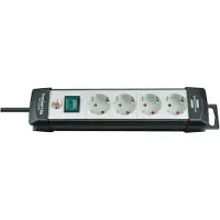Brennenstuhl Premium-Line stekkerdoos 4-voudig zwart/lichtgrijs 5m H05VV-F 3G1,5