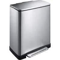 EKO Pedaalemmer E-Cube Mat Zilver RVS 50L