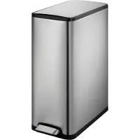 EKO Ecoslim Recycler pedaalemmer, 2 x 20 liter, roestvrij staal, vingerafdrukbeveiliging, B 276 x D 533 x H 661 mm, zilver/zwart