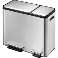 EKO Duo prullenbak - - EcoCasa (30+15 liter, Mat RVS)
