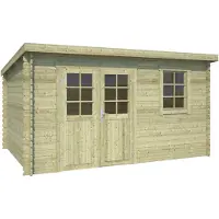 Outdoor Life Blokhut Amira 380x275 Olijfgroen Geimpregneerd