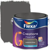 Flexa Creations muurverf industrial grey zijdemat 2,5 liter