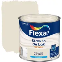Flexa Houtlak Strak In De Lak - Zijdeglans - Crème Wit Ral 9001 - 250ml