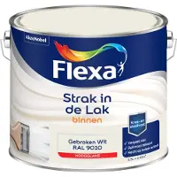 Flexa Strak in de lak voor binnen ral 9010 gebroken wit hoogglans 2,5 liter