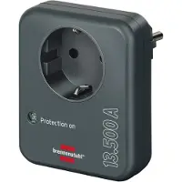 Brennenstuhl stekkeradapter, met overspanningsbeveiliging, 13.500 A, adapter als bliksembeveiliging voor elektrische apparaten, antraciet