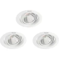 Philips Inbouwspot Pomeron, Inbouwspots, Niet vervangbare lampen, 1 lamp, LED, 2700 K, Wit