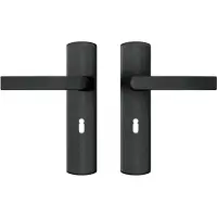Axa Curve klik deurkruk Blok op schild sleutelgat 56mm - aluminium/zwart