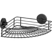 Wenko Vacuum-Loc Hoekrek Bari mat zwart 31x22cm - Doucherek - Douchemand - Bevestigen zonder boren