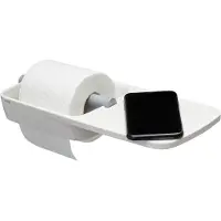 Tiger Tess toiletrolhouder met planchet wit/lichtgrijs